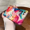 Funda de teléfono con pintura al óleo fluida vibrante de dopamina artística adecuada para Samsung S25FE, funda de película con agujeros finos al por mayor