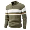 Suéter de Punto Pullover para Hombre, Colección Otoño/Invierno 2026 de Comercio Exterior, Moderno Cuello Alto, Media Cremallera, Suéter Casual Engrosado, Camiseta Básica para Hombre