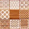 Plantilla auxiliar de pintura geométrica de mandala de 12 pulgadas para pintura de azulejos, paredes de piedra, spray de Amazon transfronterizo