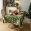 2026 Nova Toalha de Mesa de Natal Impermeável à Prova de Poeira Resistente ao Desgaste Pano para Mesa de Jantar Jacquard Tecido Colorido Tecido Decorativo Atmosfera Amazon