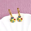 Tendência de moda transfronteiriça brincos estrela lua Coringa brincos óleo incrustado zircônia personalidade joias DIY atacado