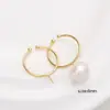 Anillo abierto de color duradero chapado en oro de 14K, accesorio de material DIY hecho a mano, base de anillo plana con pasador de medio agujero para incrustación de perlas en joyería