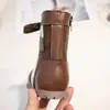 Botas infantiles de estilo alemán nuevo estilo más terciopelo cálido para niños y niñas cremallera lateral casual botas sencillas niños medianos y grandes moda botas de media caña