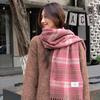 2024 outono e inverno novo lenço vermelho online moda estilo coreano caxemira borla lenço quente Xale atmosfera Joker