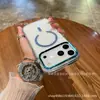 A Nova Capa Protetora Magnética Transparente é Adequada para iPhone 18 Pro Max, com Sulcos de Glitter e Pode Ser Usada para Preenchimento com Resina, Capa de Telefone 18