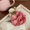 Lazo Rosa ~ Flor Satén Nicho Camelia Anillo para el Cabello Flor Retro Resorte Cuerda para el Cabello Cuerda para la Cabeza