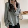 Suéter de Tricô Estilo Coreano Estilo Preguiçoso Gola Redonda Pulôver para Mulheres Outono e Inverno Novo Design Transfronteiriço Solto Versátil Top de Tricô