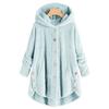 Amazon Ebay2024 Invierno Nueva Moda Top de Felpa con Botones para Mujer Europeo y Americano Asimétrico Trendy Marca Color Puro Chaqueta
