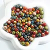 Cuentas redondas de cerámica con esmalte floral de Jingdezhen con agujeros grandes, accesorios de joyería vintage, materiales para ensartar para collares hechos a mano, cuentas sueltas de lunares