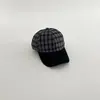 Gorra de béisbol de lana para niños, nuevo sombrero cortavientos y cálido de otoño, gorra de cuadros retro con bloques de color para niños, transfronterizo