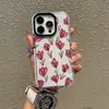 Capa protetora macia de TPU vermelha de tulipa, best-seller transfronteiriça, com pintura UV para iPhone 16/17 Pro Max