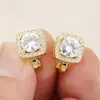 Luochen Moda Ol Imitación Moissanita Pendientes Sin Perforación, Sin Agujeros, Lujo Accesible, Elegantes de Gama Alta, Pendientes Clip de Oreja de Nicho