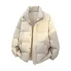 Chamarra acolchada de algodón hecha a medida estilo europeo transfronteriza, nueva colección de invierno para hombre, corte holgado, engrosada, color liso, cuello alto, prenda de abrigo para hombre