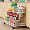 Pequeño Estante Frente al Mostrador de Caja de Supermercado, Mostrador de Tienda de Conveniencia, Exhibidor de Chicles y Bebidas, Estante de Almacenamiento de Snacks de Múltiples Niveles