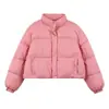 Chaqueta acolchada de estilo coreano para mujer petite, nueva para el invierno 2026, con cuello alto, abrigo corto moderno y a la moda para mujer