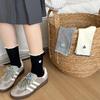 Calcetines simples hasta la pantorrilla para mujer con jacquard de corazón estilo coreano, estilo universitario, nuevos calcetines de burbuja hasta la pantorrilla para primavera y verano