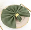 Guardanapo Ds de Tecido Oxford Liso, Pano de Limpeza Flor Plegada para Copos, Guardanapo Quadrado Pequeno Estilo Nórdico Americano para Hotel