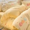 Capa de Edredom Grossa de Veludo Leite de Inverno Peça Única Forrada com Fleece Dupla Face Veludo Coral Francês Capa de Edredom Infantil 150X200X230