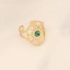 Nuevo Anillo de Acero Inoxidable Turquesa de Joyería Transfronteriza Anillo Geométrico Personalizado para Mujer Elegante Joyería Ins para Manos R106