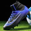 Novos sapatos base de travas altas Sapatos de futebol de alta tração para homens pregos quebrados treinamento indoor fabricantes atacado