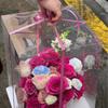 Caixa Quadrada Transparente para Embalagem de Bolo de Flores Balde Redondo de Abraço Buquê Dia dos Namorados Chinês Caixa de Embalagem para Presente