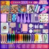 Kit de Material para Quilling para Iniciantes, Pintura em Quilling, Ferramentas Manuais DIY, Tiras de Papel para Quilling, Cola, Desenho Linear para Estudantes