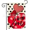 Bandera de Jardín Roja de Amor para el Día de San Valentín de Amazon Decoración de Patio Venta Directa del Fabricante Bandera de Jardín de Lino de Doble Cara