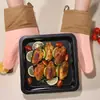 Amazon novas luvas de algodão de silicone espessadas sarja isolamento térmico luvas para forno de assar micro-ondas atacado