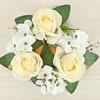 Castiçal de Hortênsia Rosa Guirlanda Decorações de Mesa Simulação Rosa Enfeites de Jantar à Luz de Velas de Véspera de Natal