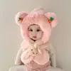 Chapéu Infantil Cachecol de Bebê Tudo-em-Um Outono e Inverno Fofo Super Fofo Chapéu para Meninos e Meninas Aqueecido Chapéu com Proteção de Orelha para Bebê