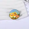 Broche Divertido de Tres Perros Insignia Metálica para Ropa con Patrón Geométrico Redondo Venta al por Mayor de Fábrica
