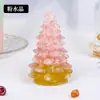 Árbol de Navidad de Grava de Cristal Natural Adornos de Atmósfera Festiva Artesanías de Resina con Goteo de Pegamento de Piedra Cruda de Cristal Adornos Decorativos