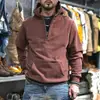 Comercio Transfronterizo Pesado Sudadera Pulóver de Media Cremallera Estilo Americano Otoño e Invierno con Capucha Color Sólido Cálida Gruesa Chaqueta de Trabajo para Hombre