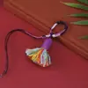 Llavero de borla de algodón de Xizang de 4 cm, cordón, combinación de colores dopamina, colgante para teléfono móvil, bolsa tejida DIY, joyería de borla de moda