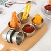 Taza de salsa de acero inoxidable 304 transfronteriza, cuenco redondo para mermelada con tapa, plato portátil para condimentos y salsas, taza para mojar de Amazon