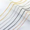Corrente Básica de Aço Inoxidável 2mm Tipo O Corrente Plana Cruzada Colar com Corrente Extensora Exportação Transfronteiriça Corrente Dourada em Estoque
