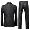 Transfronterizo 2024 Nuevo Vestido de Noche de Boda Traje de Negocios para Hombre de Dos Piezas Traje Jacquard para Anfitrión MC traje
