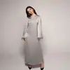 Gola redonda Tira de pena Vestido longo Vestido de outono Roupas femininas de outono Roupas femininas europeias e americanas de alta qualidade Estilo francês Chanel