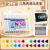 Marcador Triangular de Acrílico con Punta Suave Sanrio Original Autorizado 24 Colores/48 Colores en Caja Bolígrafo Marcador para Estudiante