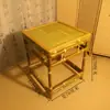 Mesa e Cadeiras de Bambu Retrô Chinesas, Mesa de Jantar para Chá ao Ar Livre no Pátio, Mesa de Centro, Fogareiro de Chá, Mesa para Fondue, Mesa de Bambu Pura Feita à Mão