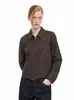 "Chaqueta de Cuero Texturizado" Otoño/Invierno Retro Estilo Tranquilo Para Ir al Trabajo Casual Cremallera Solapa Corta PU Chaqueta Top