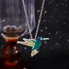 Europa y Estados Unidos collar creativo de pájaro transfronterizo ins nicho diseño retro estilo nacional colgante de colibrí cadena para suéter venta al por mayor