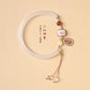 Pulsera original de calcita blanca hielo jade transparente hielo temperamento limpio mascota linda puede ajustar automáticamente la circunferencia de la mano atmósfera alta