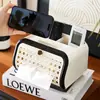 Caixa de Lenços Estilo Antigo Cuidadosamente Selecionada para Sala de Estar de Casa Mesa de Centro Controle Remoto Caixa de Armazenamento Multifuncional para Papel de Guardanapo de Mesa