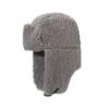 Chapéu de Inverno Transfronteiriço de Lã de Cordeiro à Prova de Frio Chapéu de Inverno Estudante Versátil Ciclismo Lã Completa Proteção de Orelha à Prova de Frio Chapéu Plush Lei Feng para Homens e Mulheres