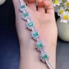 Pulsera de Esmeralda Colombiana Pura Natural Acaba de Ser Lanzada. El tamaño de la piedra principal es de 4*6 mm Plata Pura S925 Esencia