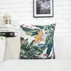 Almohada de Algodón y Lino con Tema de Planta Pastoral del Sudeste Asiático para Dormitorio, Oficina, Coche, Cojín Grande con Opción de Logo