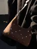 Bolsa de Ombro Casual Nova Inverno 2025 Moda Feminina Bolsa de Ombro/Axila com Pedras Strass Bolsa para o Dia a Dia