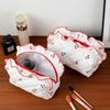 Neceser Floral Fresco Pequeño de Estilo Nuevo Transfronterizo, Creativo, para Rizos, Cuidado de la Piel, Almacenamiento, Cereza, Bolsa de Lavado