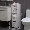 Gabinete de almacenamiento para baño, estante de plástico impermeable de pie para baño, estante multicapa para artículos de tocador